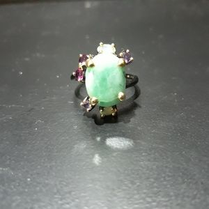 Zambian Emerald and Opal Ring D10